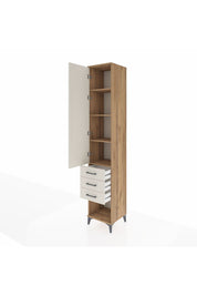 Hyperion Dolap 4 Raflı 3 Çekmeceli Tek Kapaklı 44x44x243 Çam-Aytaşı