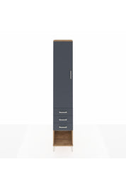 Hyperion Dolap 4 Raflı 3 Çekmeceli Tek Kapaklı 44x44x243 Çam-Antrasit