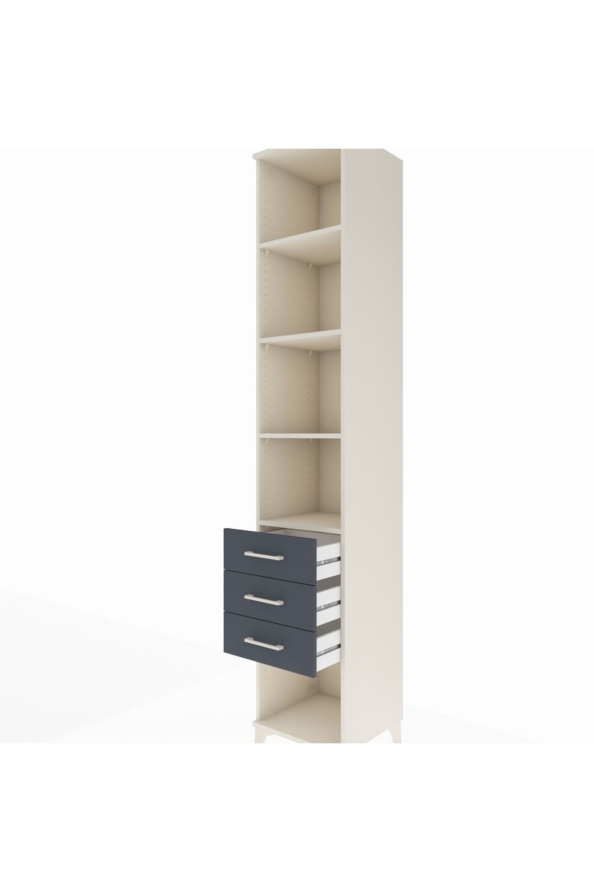 Hyperion Dolap 4 Raflı 3 Çekmeceli 44x44x243 Aytaşı-Antrasit