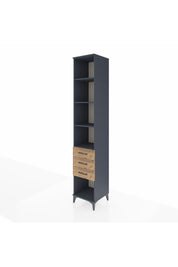 Hyperion Dolap 4 Raflı 3 Çekmeceli 44x44x243 Antrasit-Çam