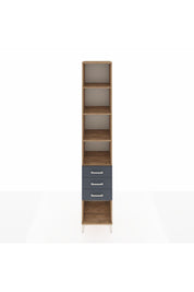 Hyperion Dolap 4 Raflı 3 Çekmeceli 44x44x243 Çam-Antrasit