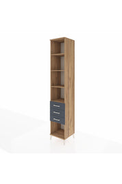Hyperion Dolap 4 Raflı 3 Çekmeceli 44x44x243 Çam-Antrasit