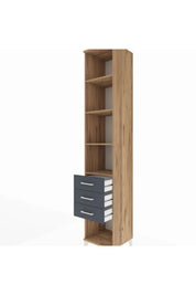 Hyperion Dolap 4 Raflı 3 Çekmeceli 44x44x243 Çam-Antrasit