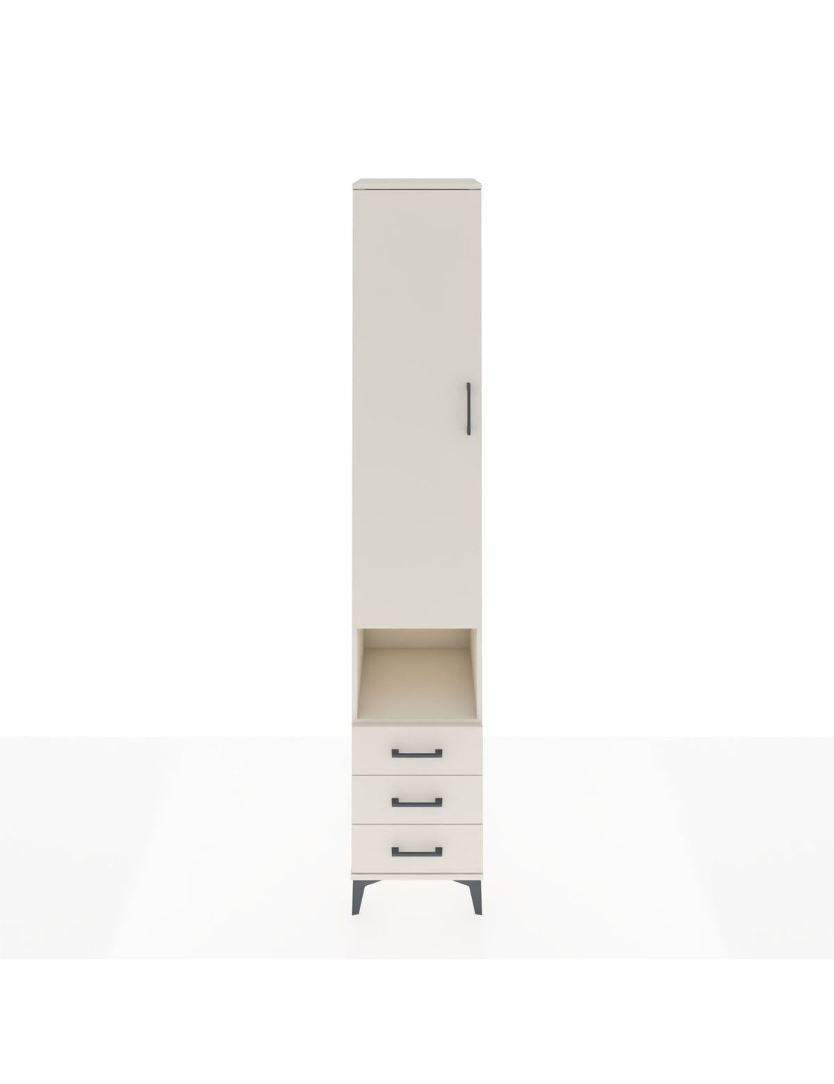 Hyperion Dolap 3 Raflı 3 Çekmeceli Tek Kapaklı 44x44x243 Aytaşı-Aytaşı