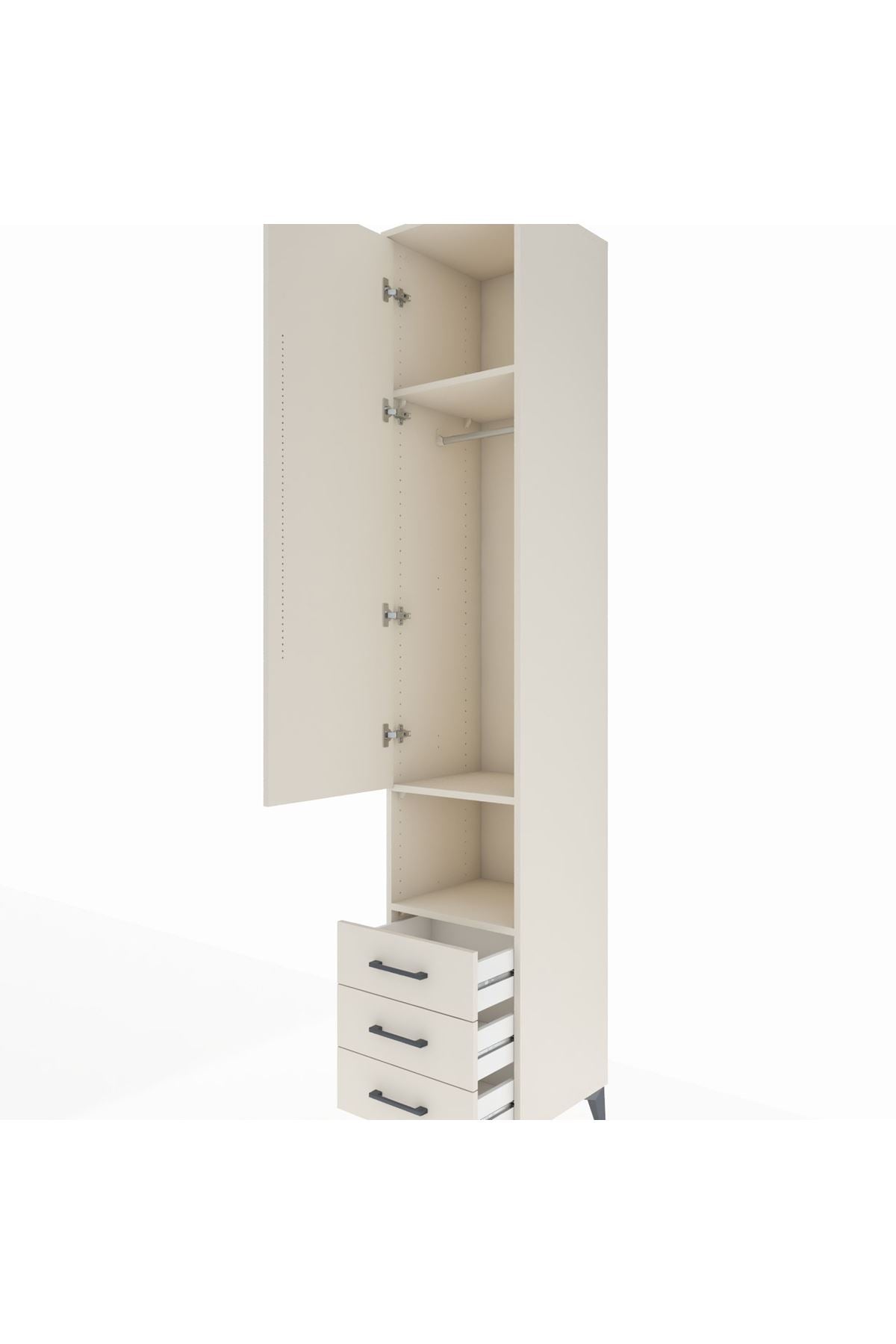 Hyperion Dolap 3 Raflı 3 Çekmeceli Tek Kapaklı 44x44x243 Aytaşı-Aytaşı