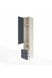 Hyperion Dolap 3 Raflı 3 Çekmeceli Tek Kapaklı 44x44x243 Aytaşı-Antrasit