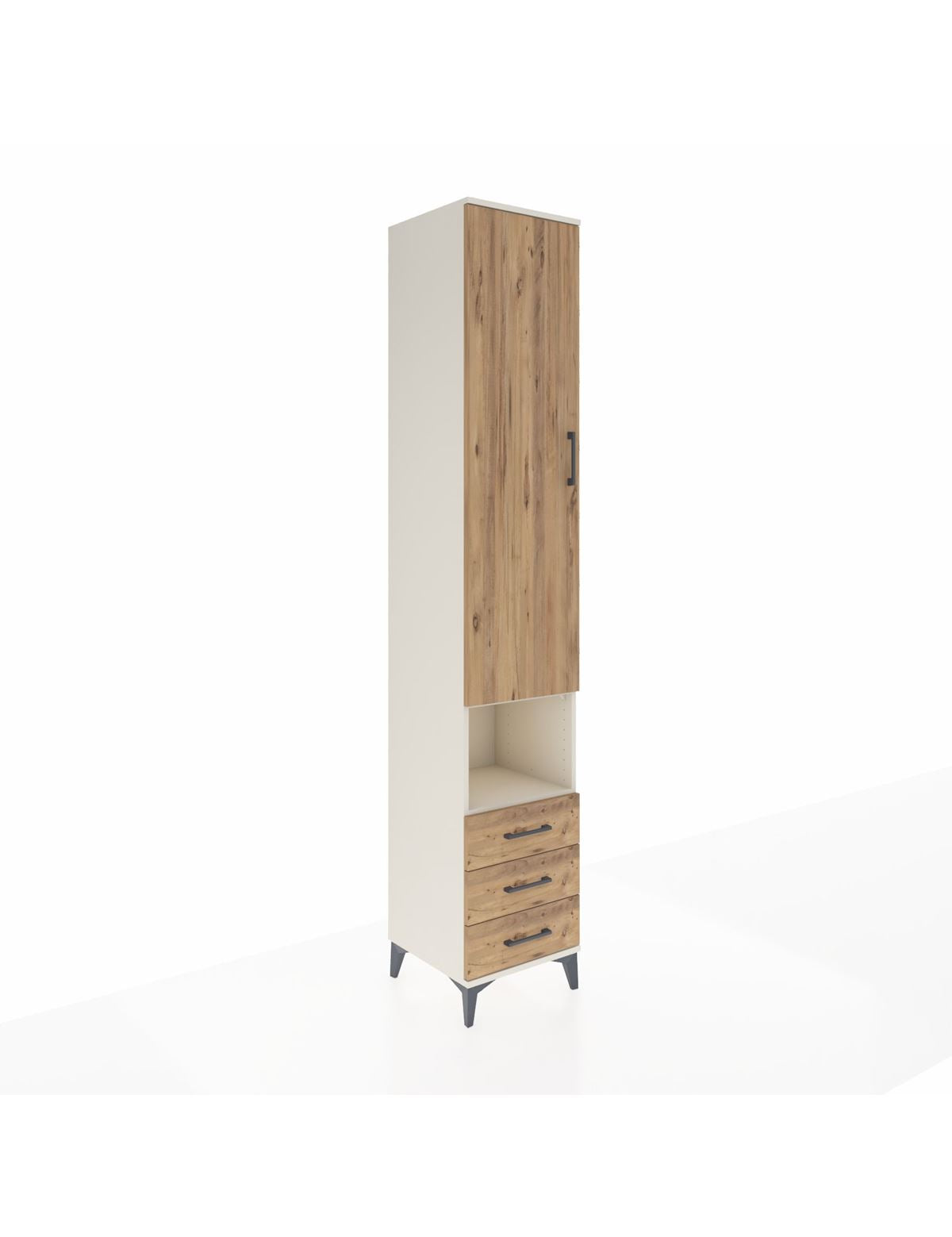 Hyperion Dolap 3 Raflı 3 Çekmeceli Tek Kapaklı 44x44x243 Aytaşı-Çam