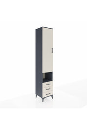 Hyperion Dolap 3 Raflı 3 Çekmeceli Tek Kapaklı 44x44x243 Antrasit-Aytaşı