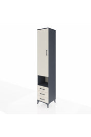 Hyperion Dolap 3 Raflı 3 Çekmeceli Tek Kapaklı 44x44x243 Antrasit-Aytaşı