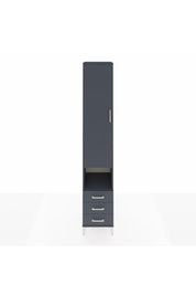 Hyperion Dolap 3 Raflı 3 Çekmeceli Tek Kapaklı 44x44x243 Antrasit-Antrasit