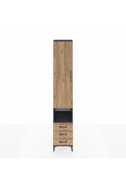 Hyperion Dolap 3 Raflı 3 Çekmeceli Tek Kapaklı 44x44x243 Antrasit-Çam