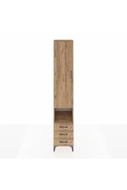 Hyperion Dolap 3 Raflı 3 Çekmeceli Tek Kapaklı 44x44x243 Çam-Çam