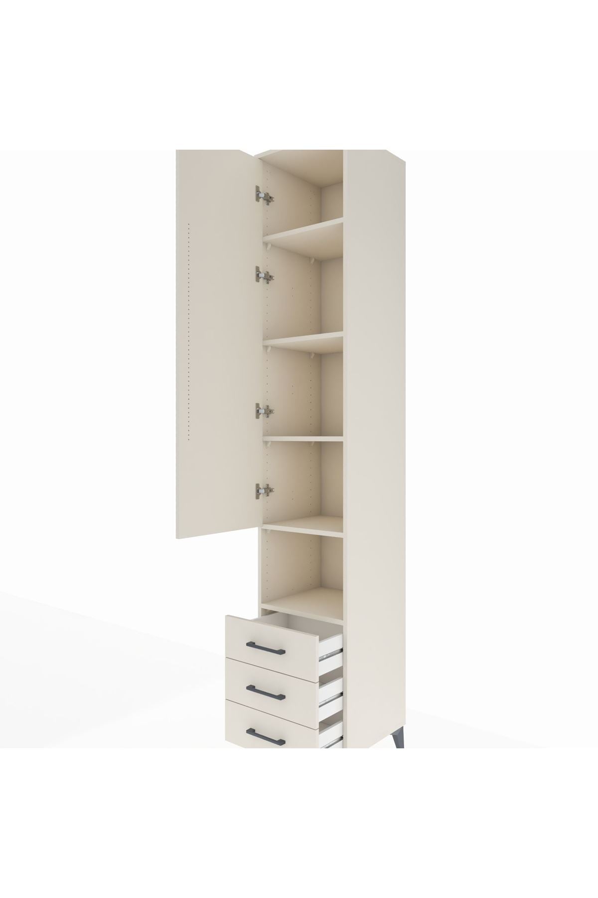 Hyperion Dolap 5 Raflı 3 Çekmeceli Tek Kapaklı 44x44x243 Aytaşı-Aytaşı