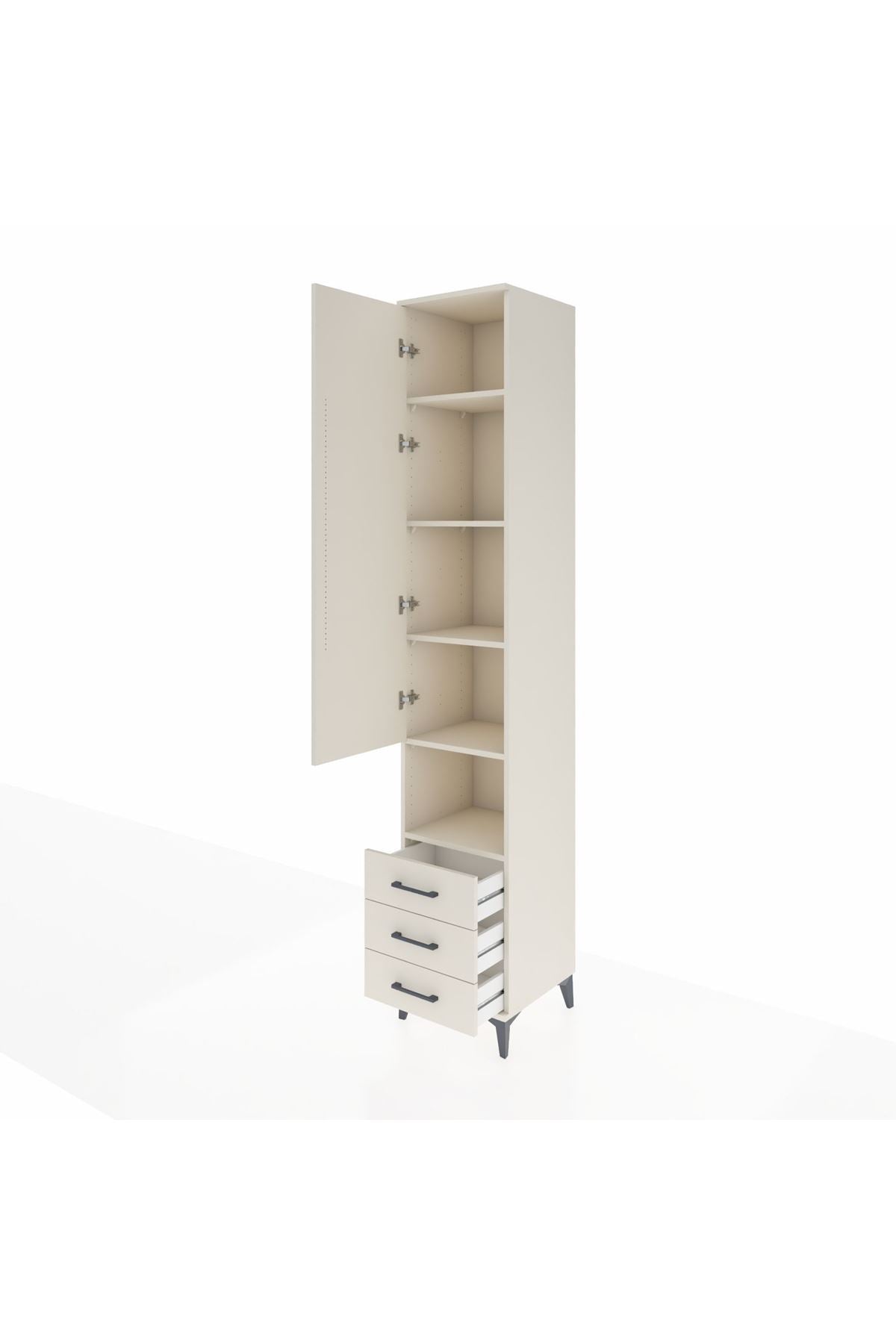 Hyperion Dolap 5 Raflı 3 Çekmeceli Tek Kapaklı 44x44x243 Aytaşı-Aytaşı