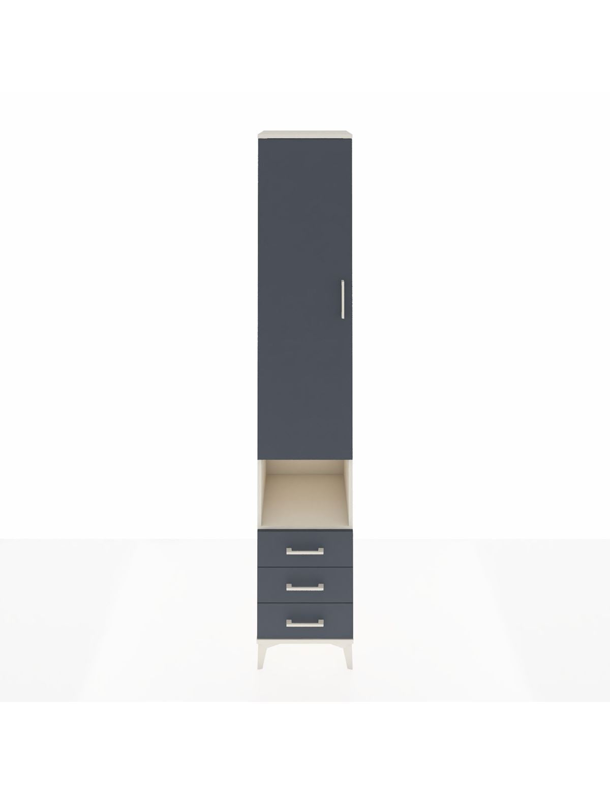 Hyperion Dolap 5 Raflı 3 Çekmeceli Tek Kapaklı 44x44x243 Aytaşı-Antrasit