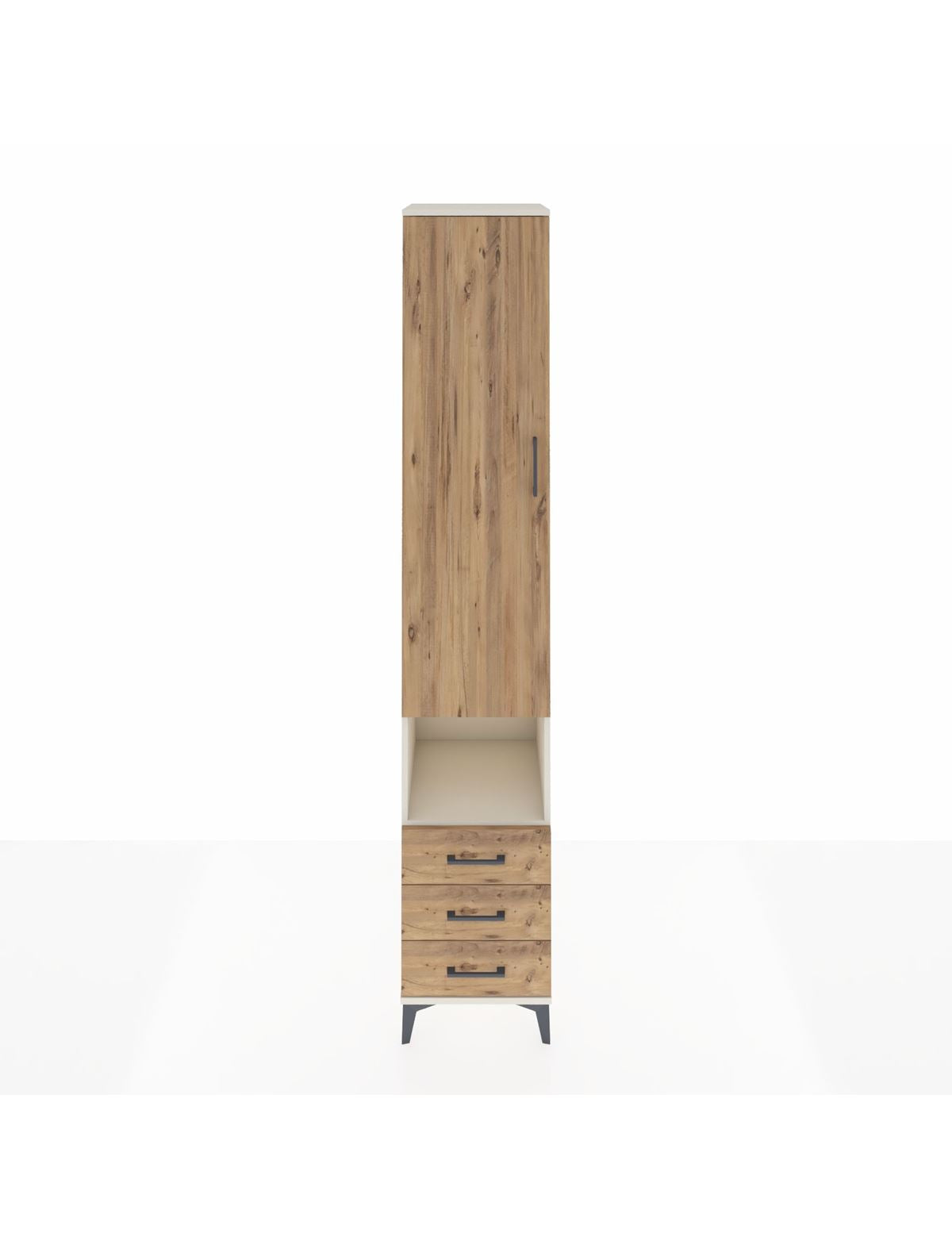 Hyperion Dolap 5 Raflı 3 Çekmeceli Tek Kapaklı 44x44x243 Aytaşı-Çam