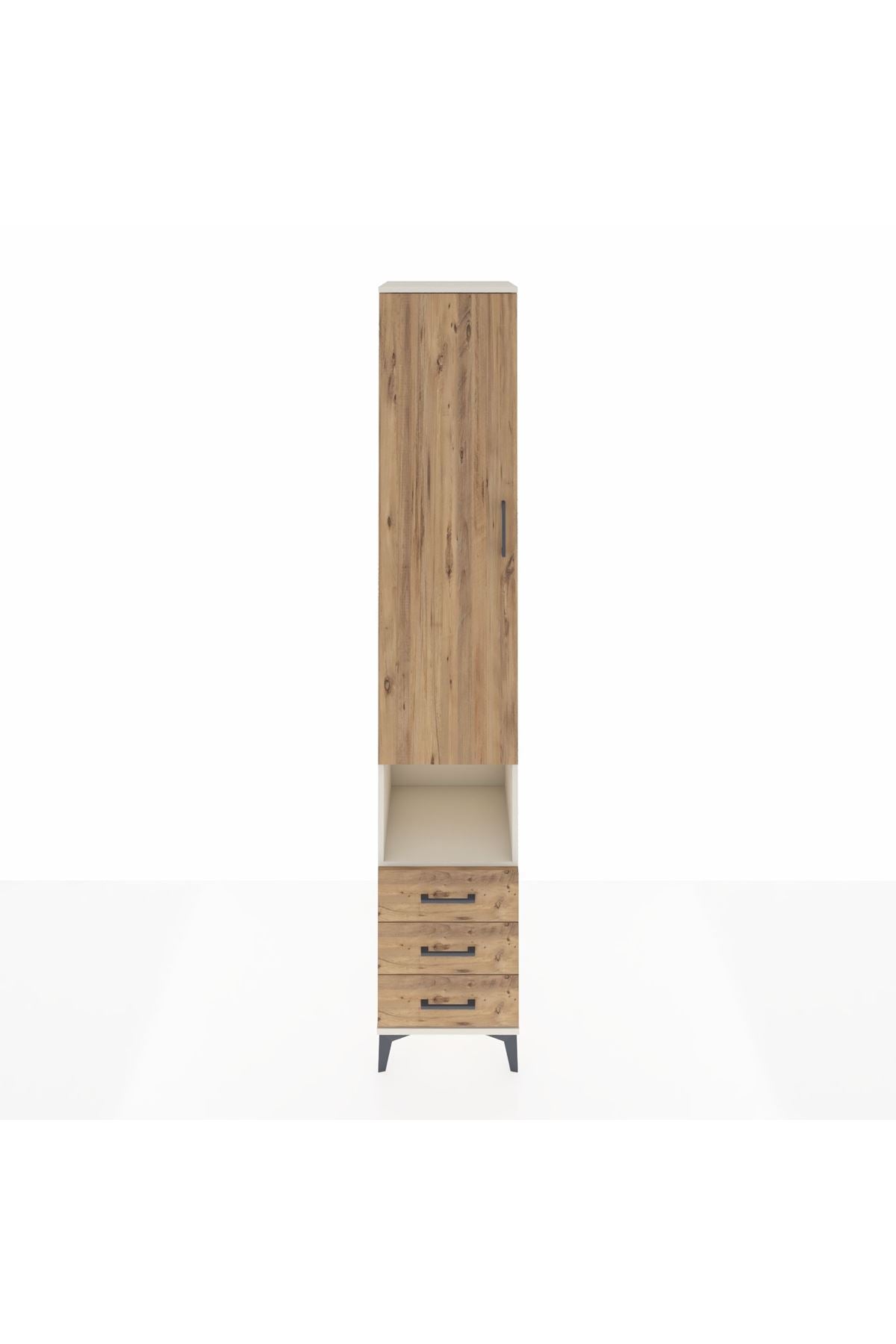 Hyperion Dolap 5 Raflı 3 Çekmeceli Tek Kapaklı 44x44x243 Aytaşı-Çam