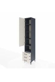 Hyperion Dolap 5 Raflı 3 Çekmeceli Tek Kapaklı 44x44x243 Antrasit-Aytaşı