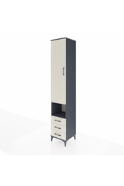 Hyperion Dolap 5 Raflı 3 Çekmeceli Tek Kapaklı 44x44x243 Antrasit-Aytaşı
