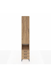 Hyperion Dolap 5 Raflı 3 Çekmeceli Tek Kapaklı 44x44x243 Çam-Çam