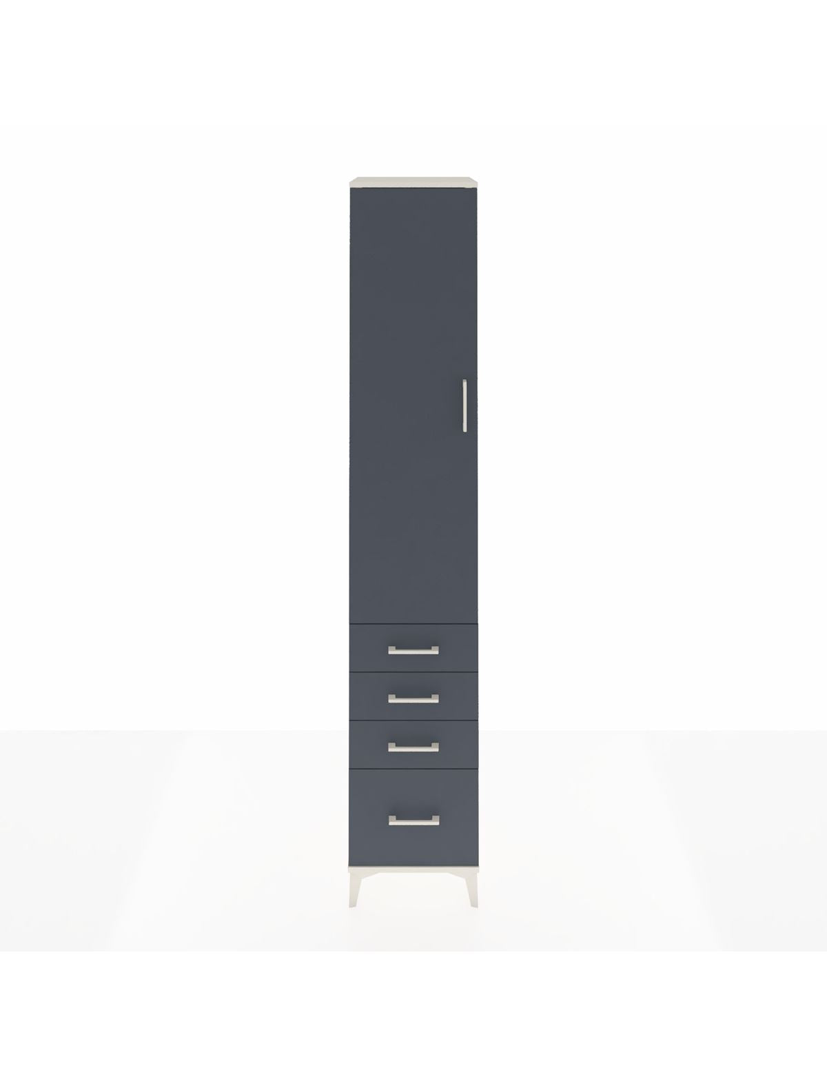 Hyperion Dolap 2 Raflı 4 Çekmeceli Tek Askılı 44x44x243 Aytaşı-Antrasit