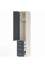 Hyperion Dolap 2 Raflı 4 Çekmeceli Tek Askılı 44x44x243 Aytaşı-Antrasit