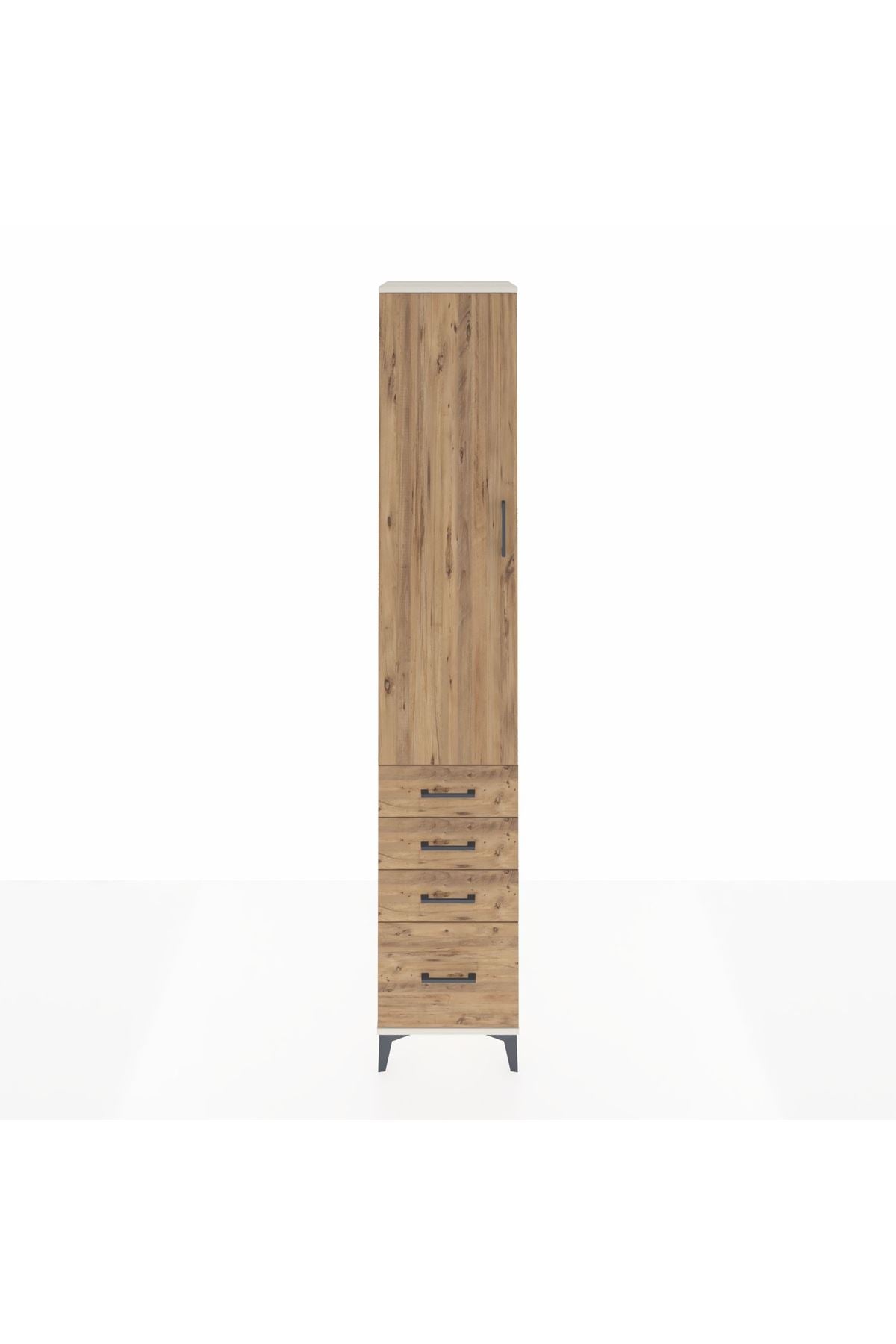 Hyperion Dolap 2 Raflı 4 Çekmeceli Tek Askılı 44x44x243 Aytaşı-Çam