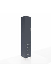 Hyperion Dolap 2 Raflı 4 Çekmeceli Tek Askılı 44x44x243 Antrasit-Antrasit