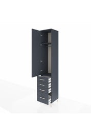 Hyperion Dolap 2 Raflı 4 Çekmeceli Tek Askılı 44x44x243 Antrasit-Antrasit