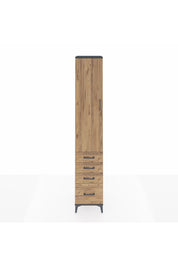 Hyperion Dolap 2 Raflı 4 Çekmeceli Tek Askılı 44x44x243 Antrasit-Çam