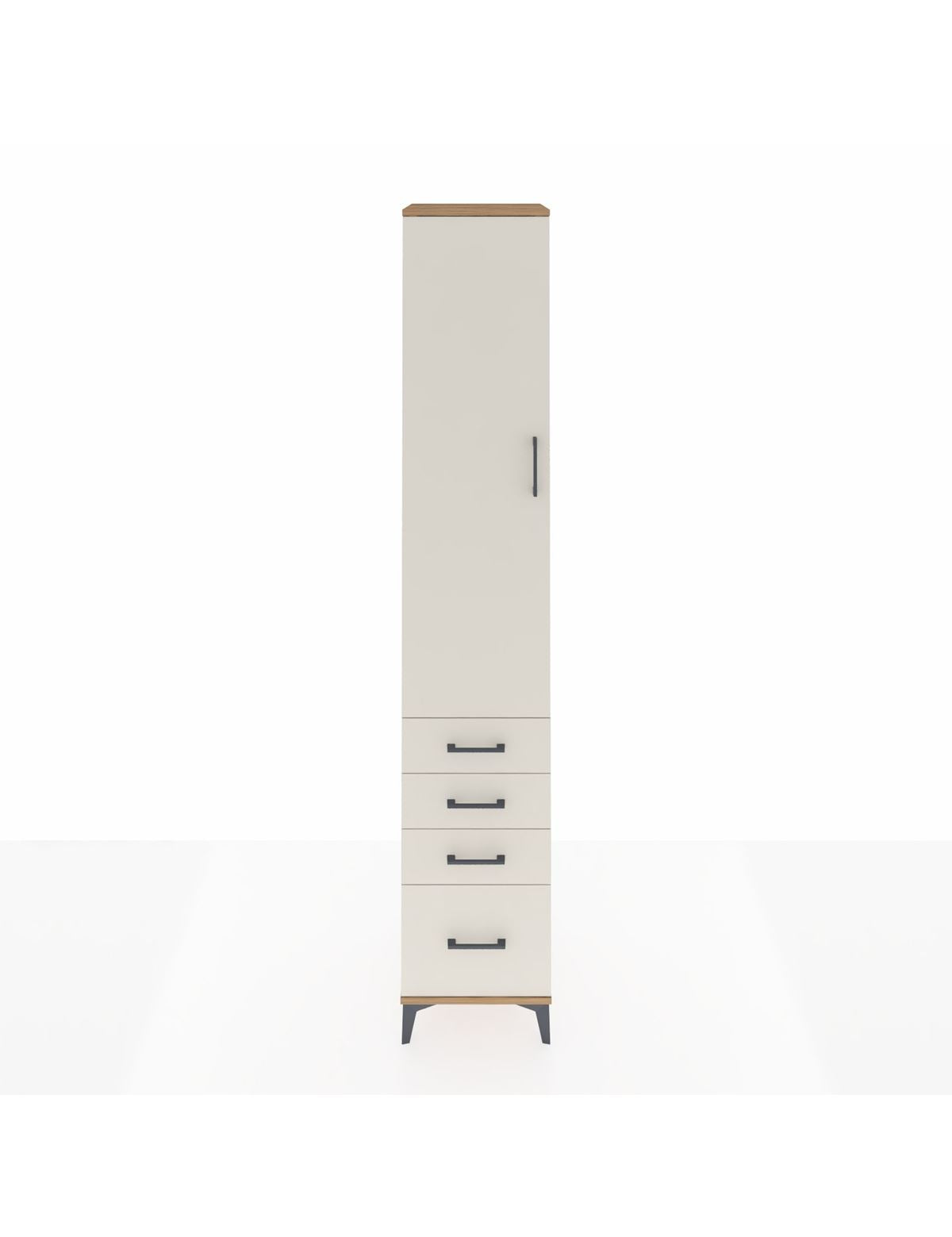 Hyperion Dolap 2 Raflı 4 Çekmeceli Tek Askılı 44x44x243 Çam-Aytaşı