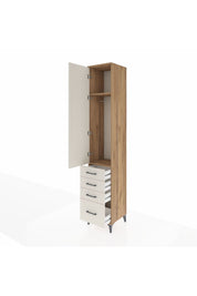 Hyperion Dolap 2 Raflı 4 Çekmeceli Tek Askılı 44x44x243 Çam-Aytaşı