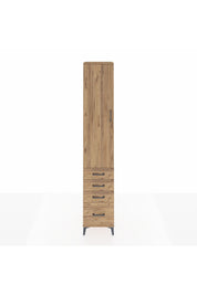 Hyperion Dolap 2 Raflı 4 Çekmeceli Tek Askılı 44x44x243 Çam-Çam