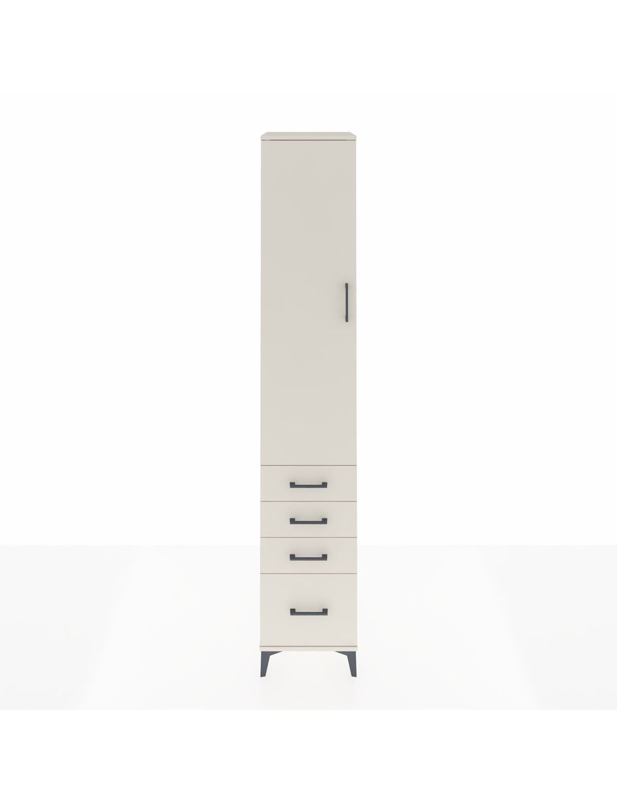 Hyperion Dolap 4 Raflı 4 Çekmeceli Tek Kapaklı 44x44x243 Aytaşı-Aytaşı