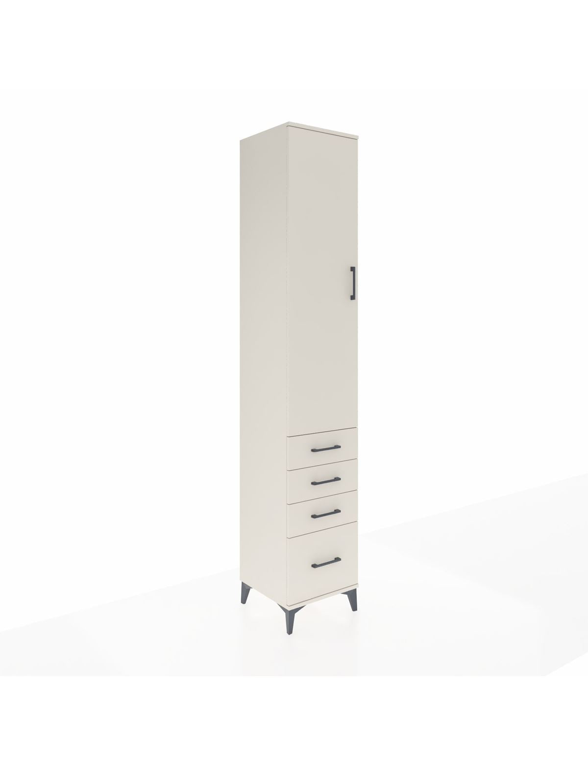 Hyperion Dolap 4 Raflı 4 Çekmeceli Tek Kapaklı 44x44x243 Aytaşı-Aytaşı