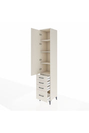 Hyperion Dolap 4 Raflı 4 Çekmeceli Tek Kapaklı 44x44x243 Aytaşı-Aytaşı