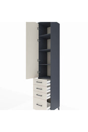 Hyperion Dolap 4 Raflı 4 Çekmeceli Tek Kapaklı 44x44x243 Antrasit-Aytaşı