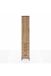 Hyperion Dolap 4 Raflı 4 Çekmeceli Tek Kapaklı 44x44x243 Antrasit-Çam