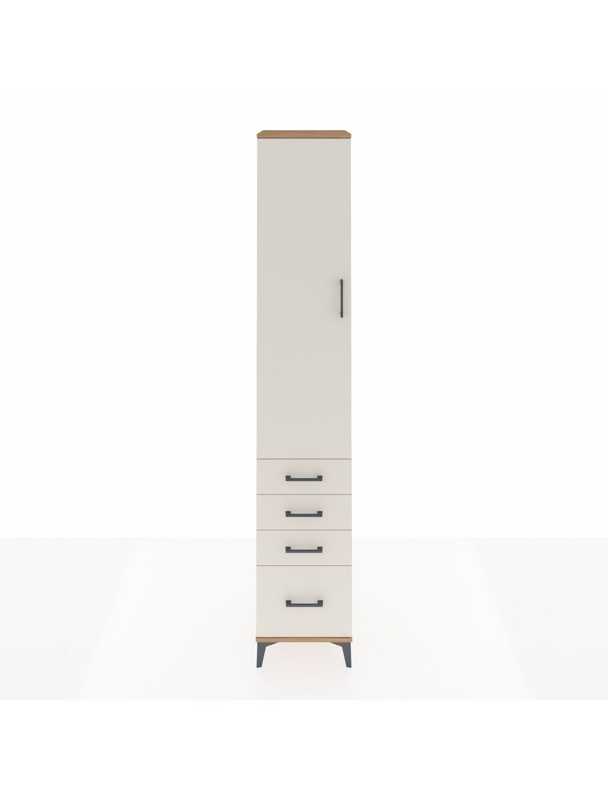 Hyperion Dolap 4 Raflı 4 Çekmeceli Tek Kapaklı 44x44x243 Çam-Aytaşı