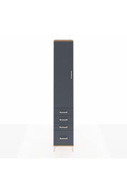 Hyperion Dolap 4 Raflı 4 Çekmeceli Tek Kapaklı 44x44x243 Çam-Antrasit