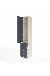 Hyperion Dolap 2 Raflı 4 Çekmeceli Tek Askılı 44x44x243 Aytaşı-Antrasit