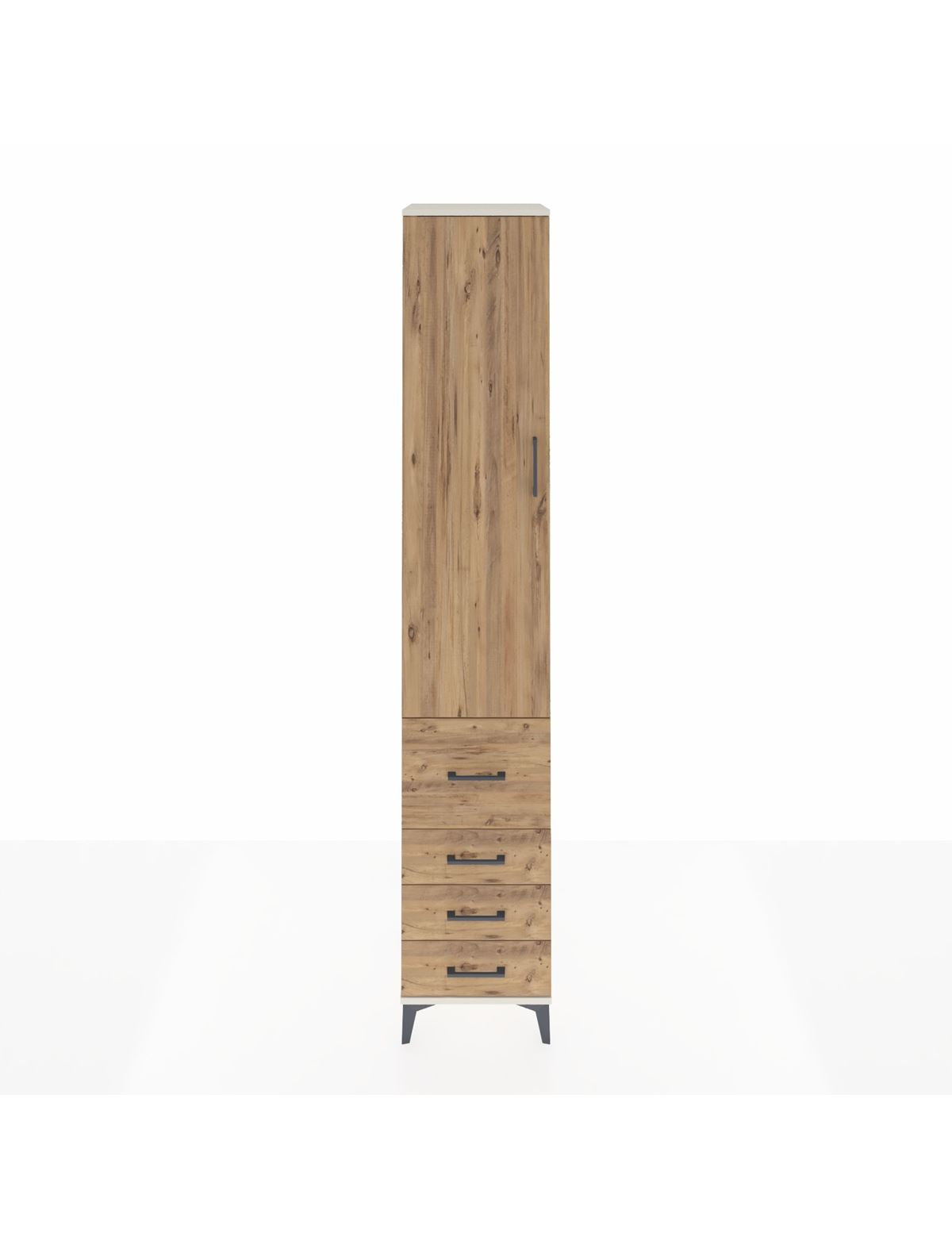 Hyperion Dolap 2 Raflı 4 Çekmeceli Tek Askılı 44x44x243 Aytaşı-Çam