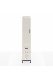 Hyperion Dolap 2 Raflı 4 Çekmeceli Tek Askılı 44x44x243 Antrasit-Aytaşı