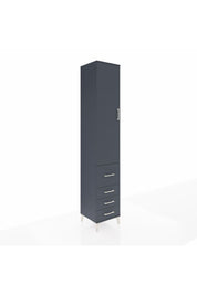 Hyperion Dolap 2 Raflı 4 Çekmeceli Tek Askılı 44x44x243 Antrasit-Antrasit