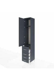 Hyperion Dolap 2 Raflı 4 Çekmeceli Tek Askılı 44x44x243 Antrasit-Antrasit