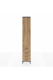 Hyperion Dolap 2 Raflı 4 Çekmeceli Tek Askılı 44x44x243 Antrasit-Çam