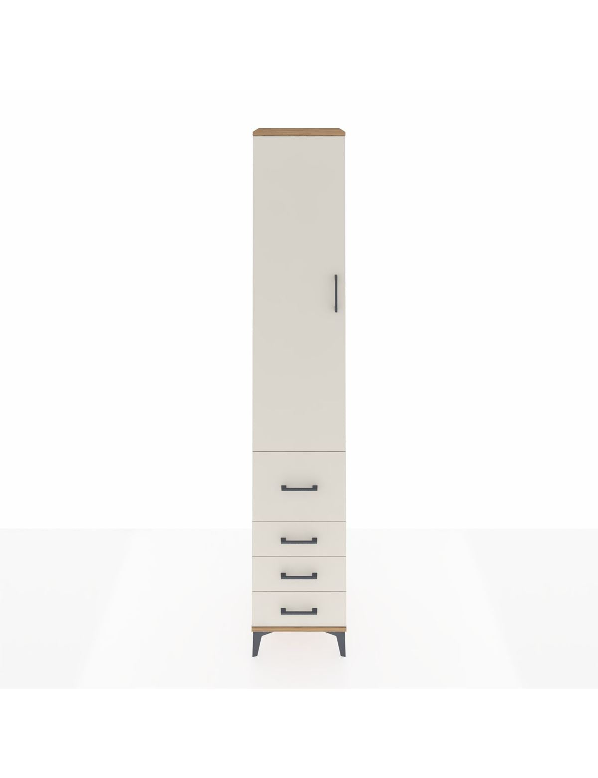 Hyperion Dolap 2 Raflı 4 Çekmeceli Tek Askılı 44x44x243 Çam-Aytaşı