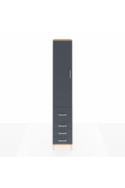 Hyperion Dolap 2 Raflı 4 Çekmeceli Tek Askılı 44x44x243 Çam-Antrasit