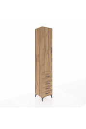 Hyperion Dolap 2 Raflı 4 Çekmeceli Tek Askılı 44x44x243 Çam-Çam