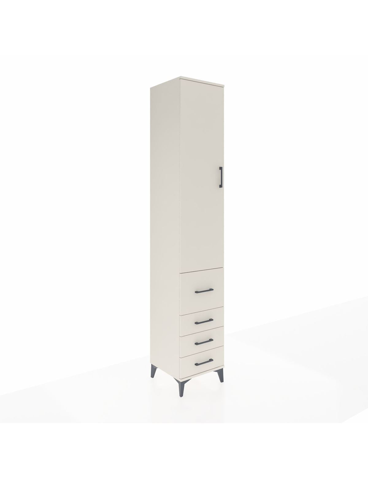 Hyperion Dolap 4 Raflı 4 Çekmeceli Tek Kapaklı 44x44x243 Aytaşı-Aytaşı